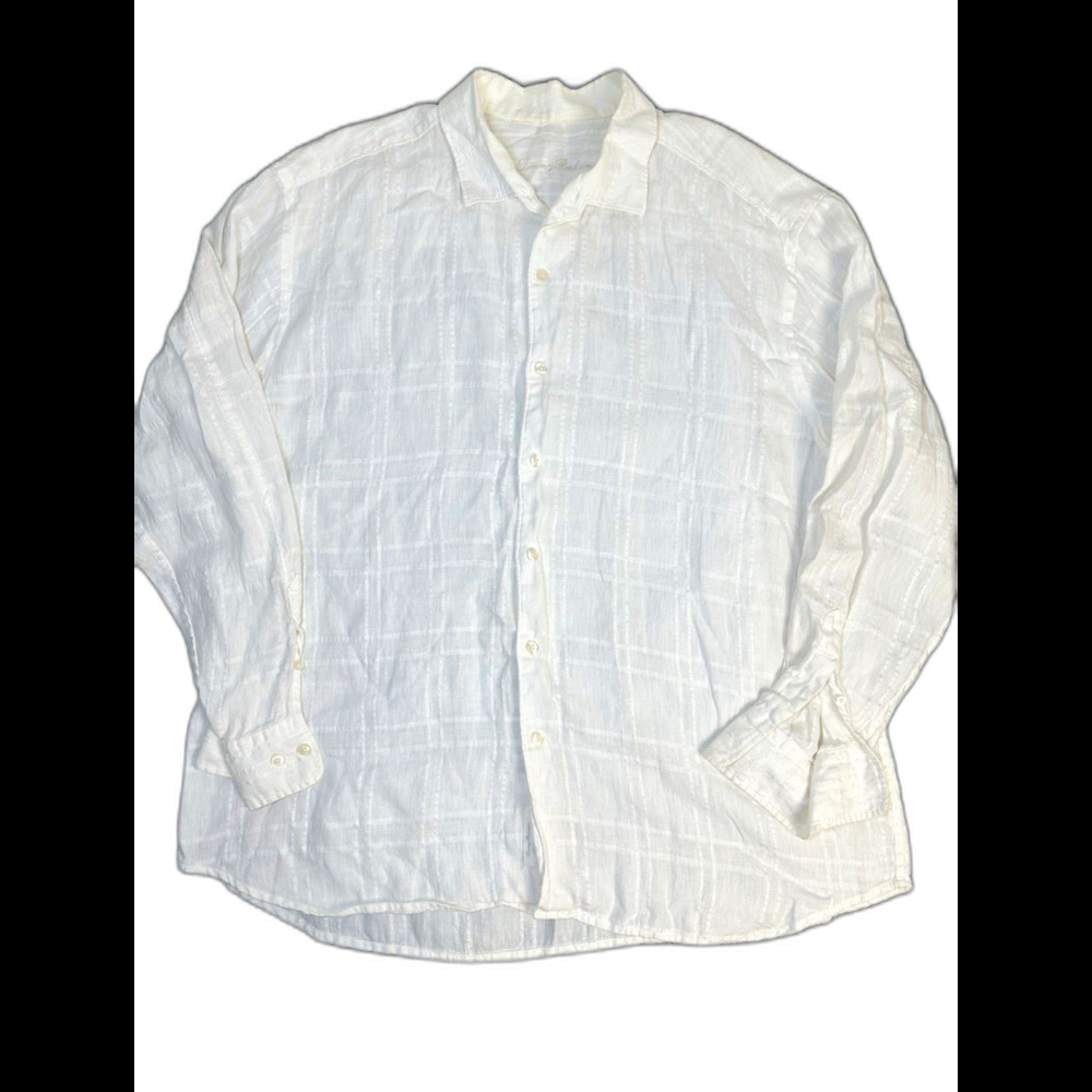 Tommy Bahama Ivory 100% Linen Shirt Men’s XXL